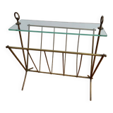 Glass and gilded brass magazine holder