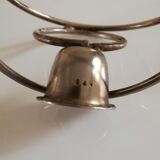 Pair of white metal candle holders