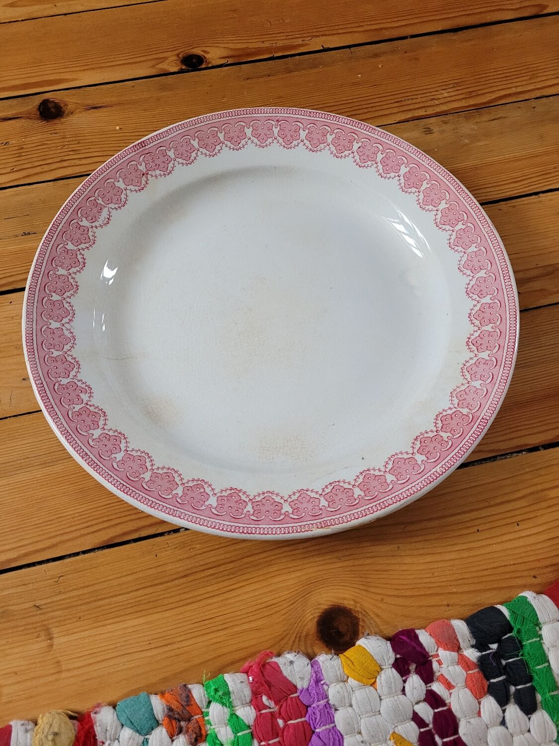 Terre de fer Lace large dinner plate from GWT&S