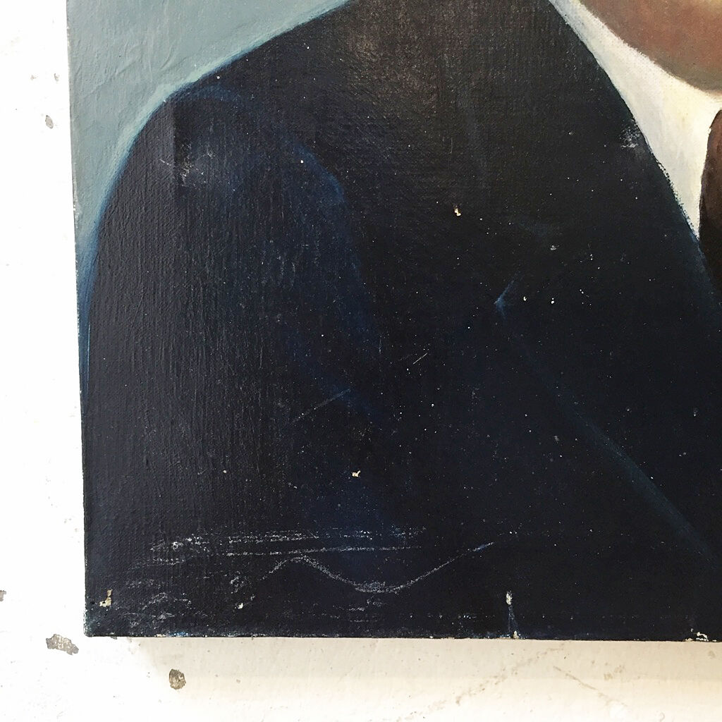 Old oil painting portrait 38 x 46 cm