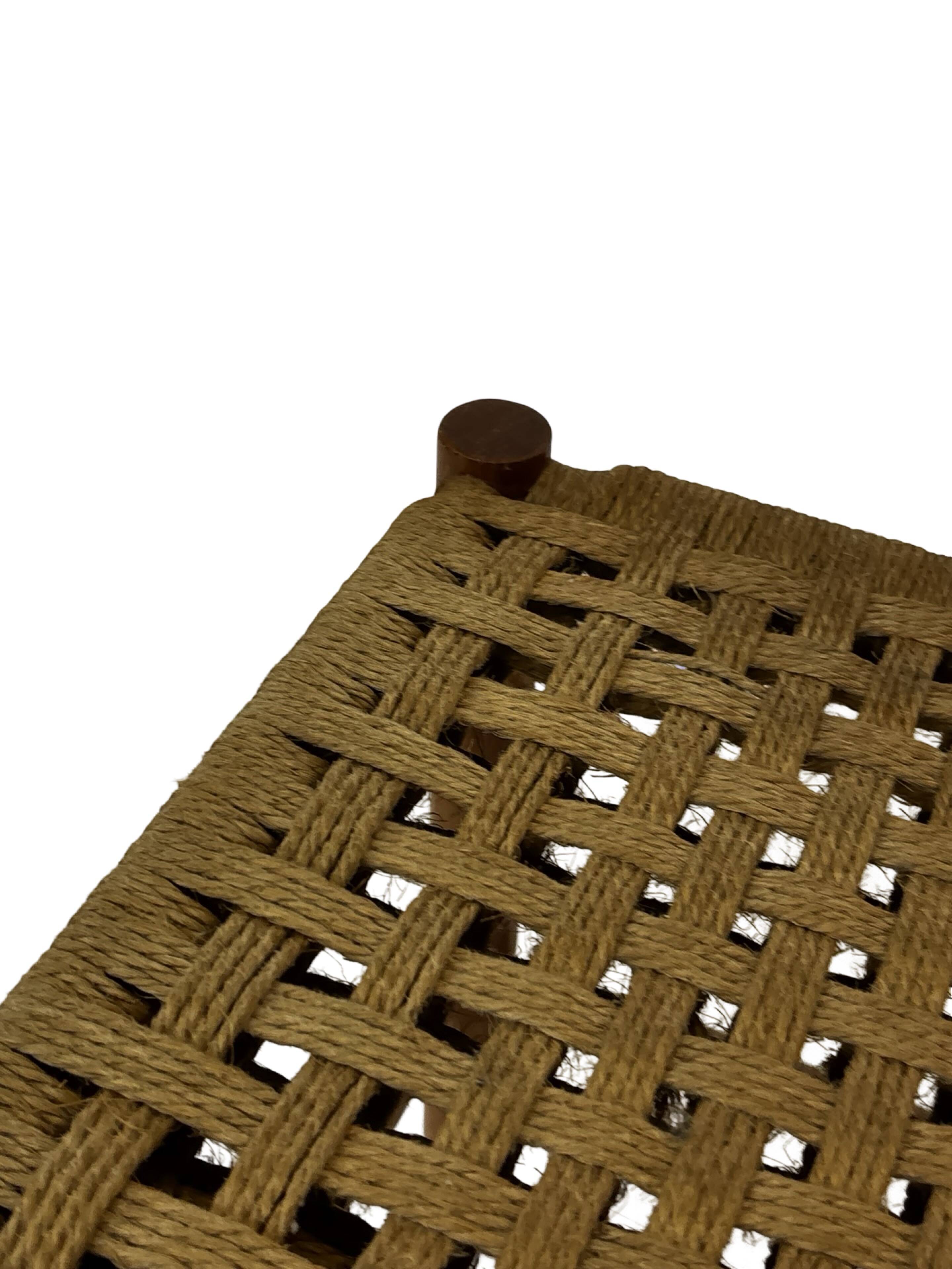 Vintage Stool Danish Papercord Rope small Stool Mid Century