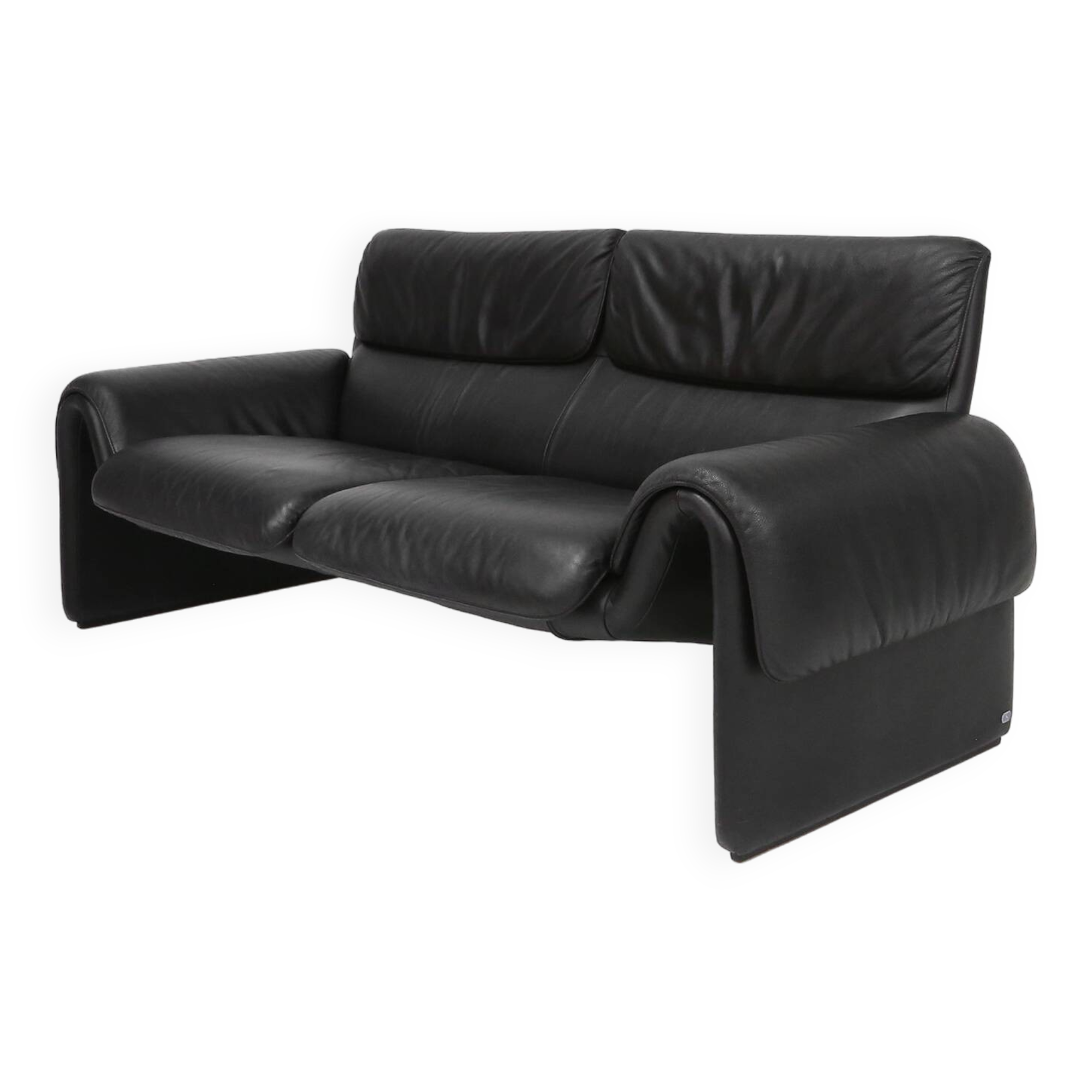 Iconic black leather DS-2011 sofa by De Sede, Switzerland ca. 1980