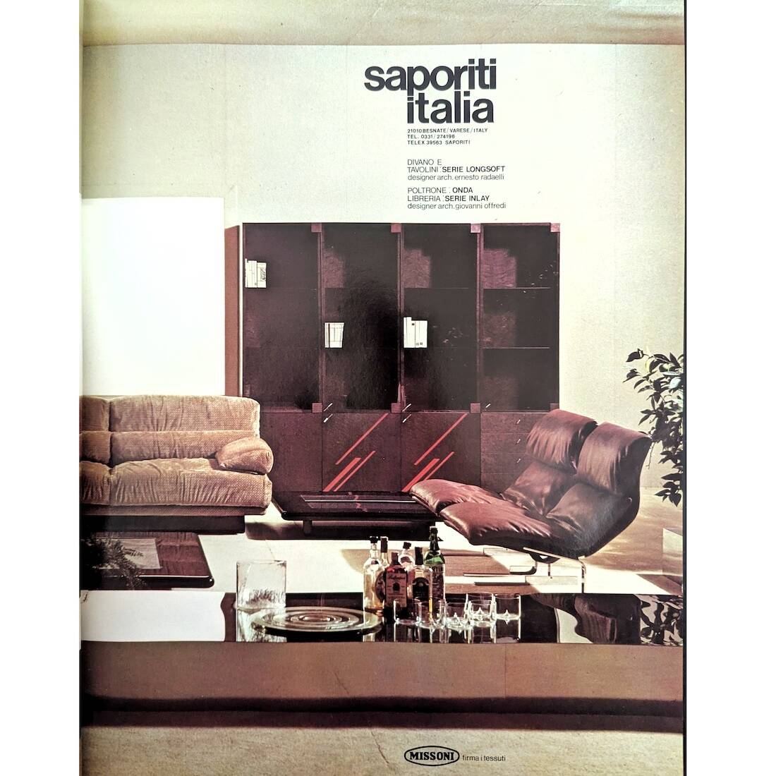 Pair of “Onda” armchairs by Giovanni Offredi for Saporiti, 1970s