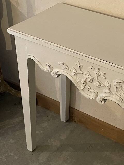 White patinated console