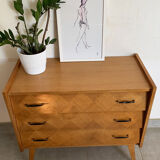 Oak chest of drawers from the scandinavian 60s
