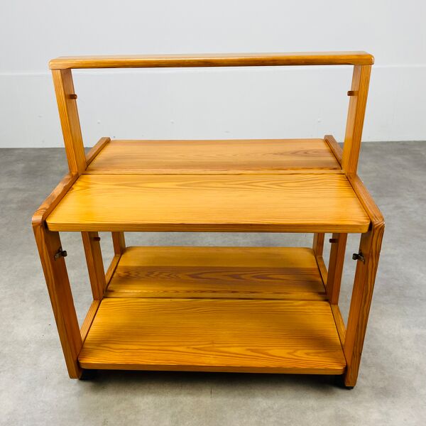Desserte pliante en pin années 70 design scandinave vintage