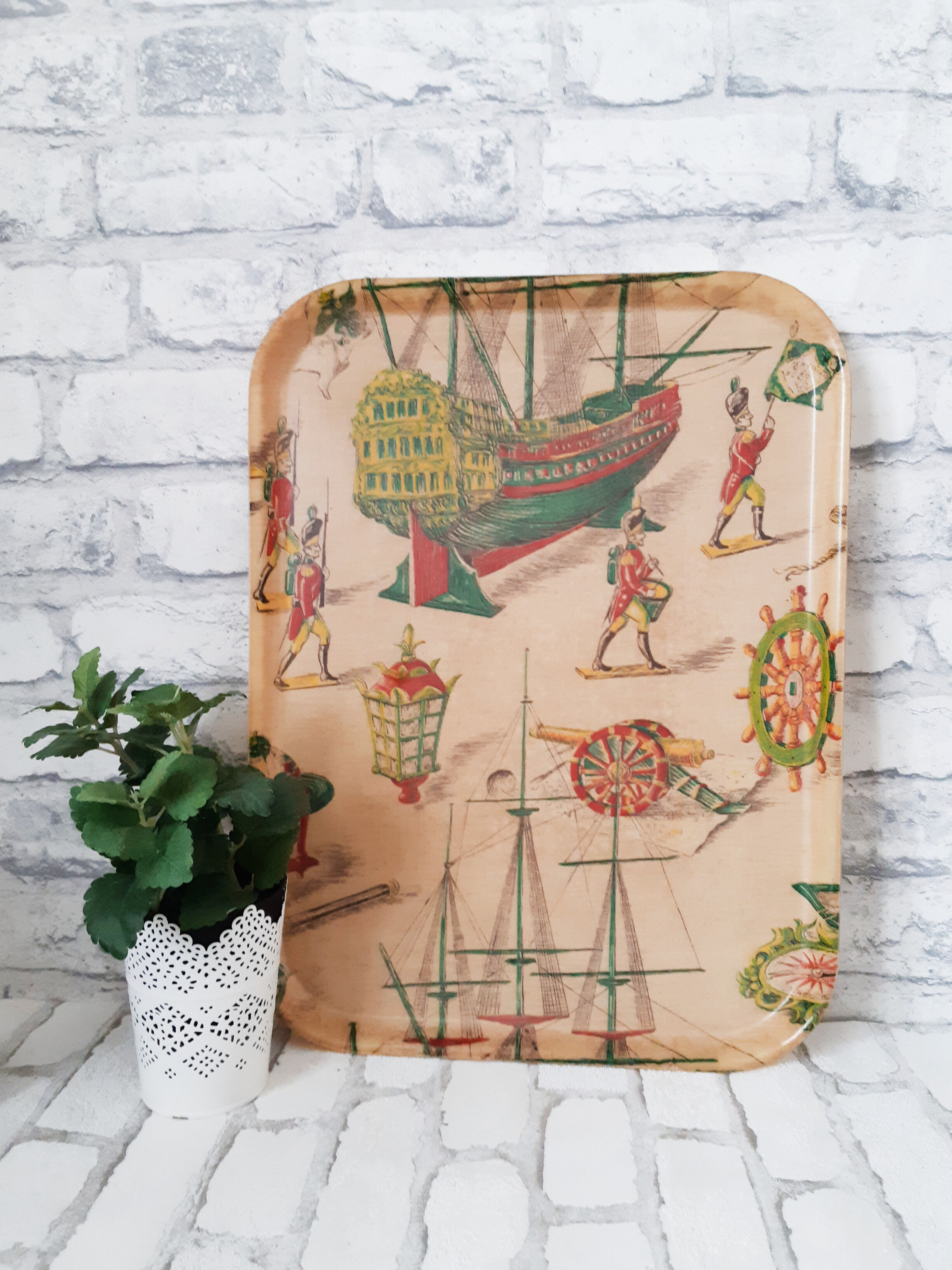 Vintage fiberglass top, 50s, vintage boat pattern