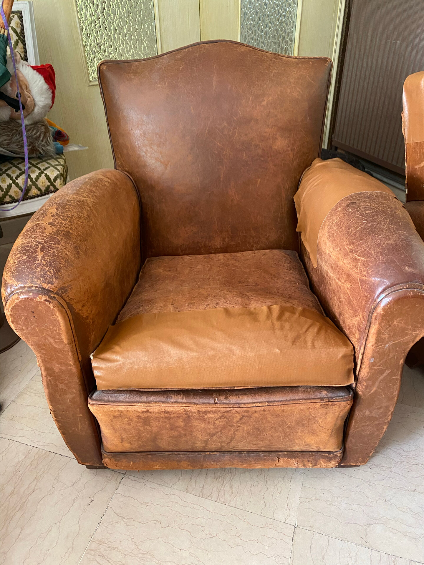 2 vintage club armchairs