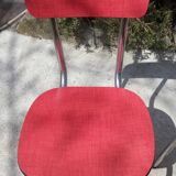 batch of 5 red formica chairs