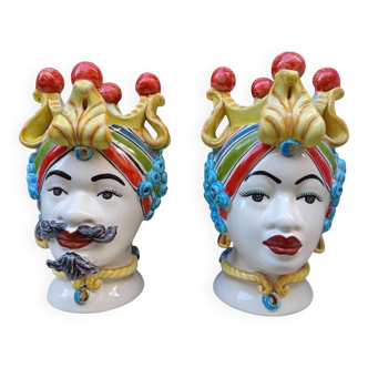 Teste di moro siciliane in ceramica