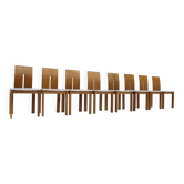 Ensemble de 8 chaises de salle à manger italiennes vintage