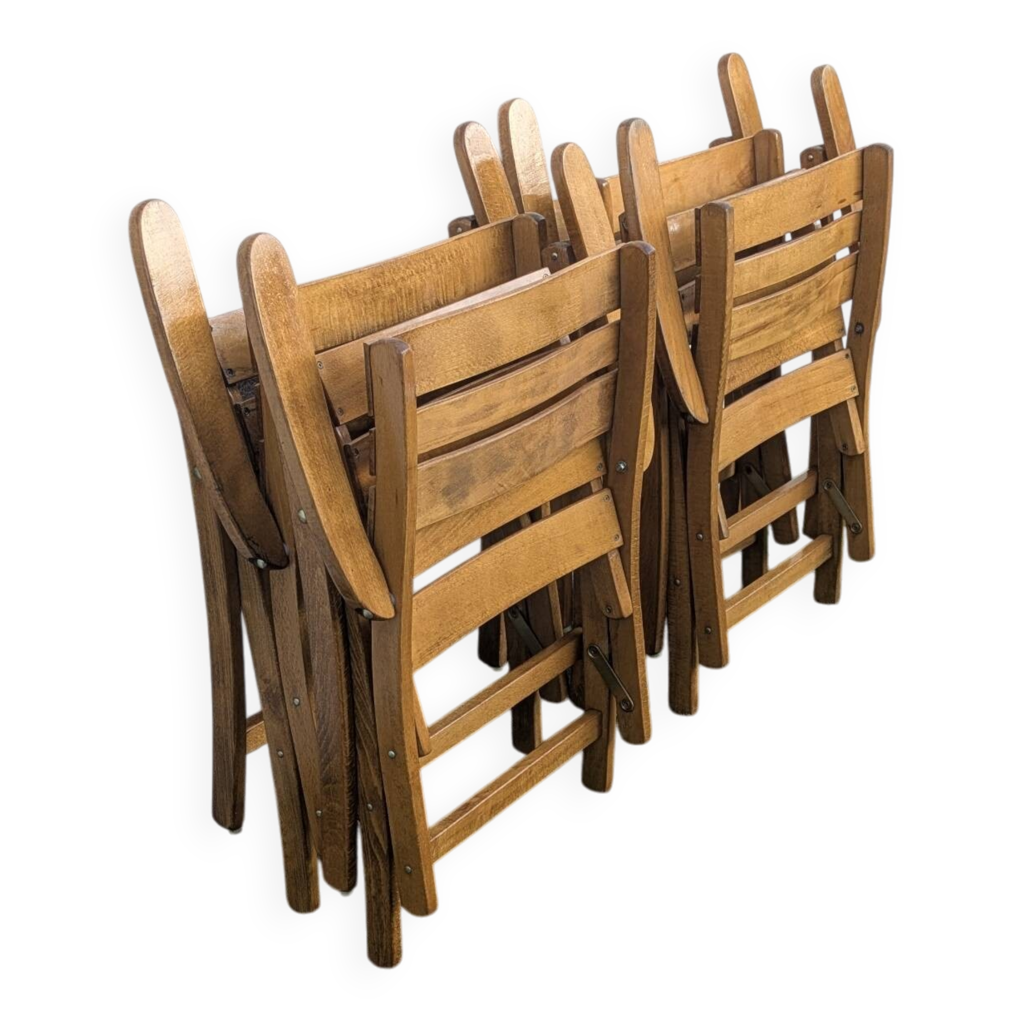 4 vintage folding garden armchairs – French work 1970-80