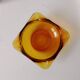 Vintage amber Duralex ashtray from the 1970s.