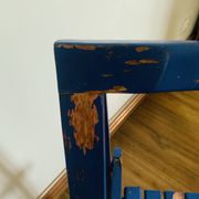 Chaise pliante en bois peint en bleu, Italie 1960