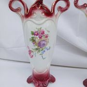 Pair of antique Onnaing slipware vases