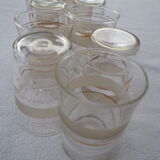 9 wine glasses, gold edging and granite – 1960s-1970s
