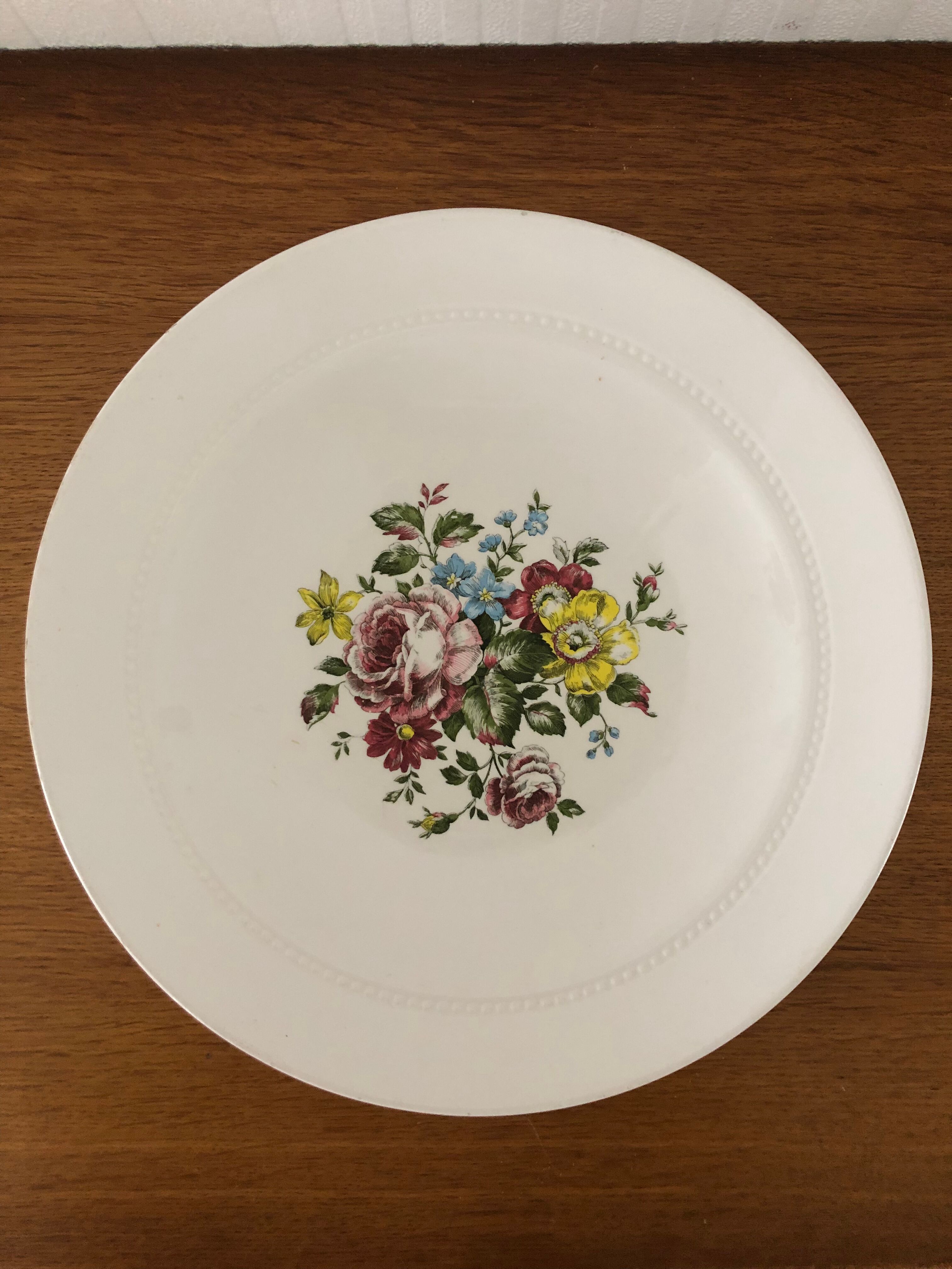 Antique earthenware dish from Luneville China Keller and Guerin 1889 "Chaillot de Vercor"