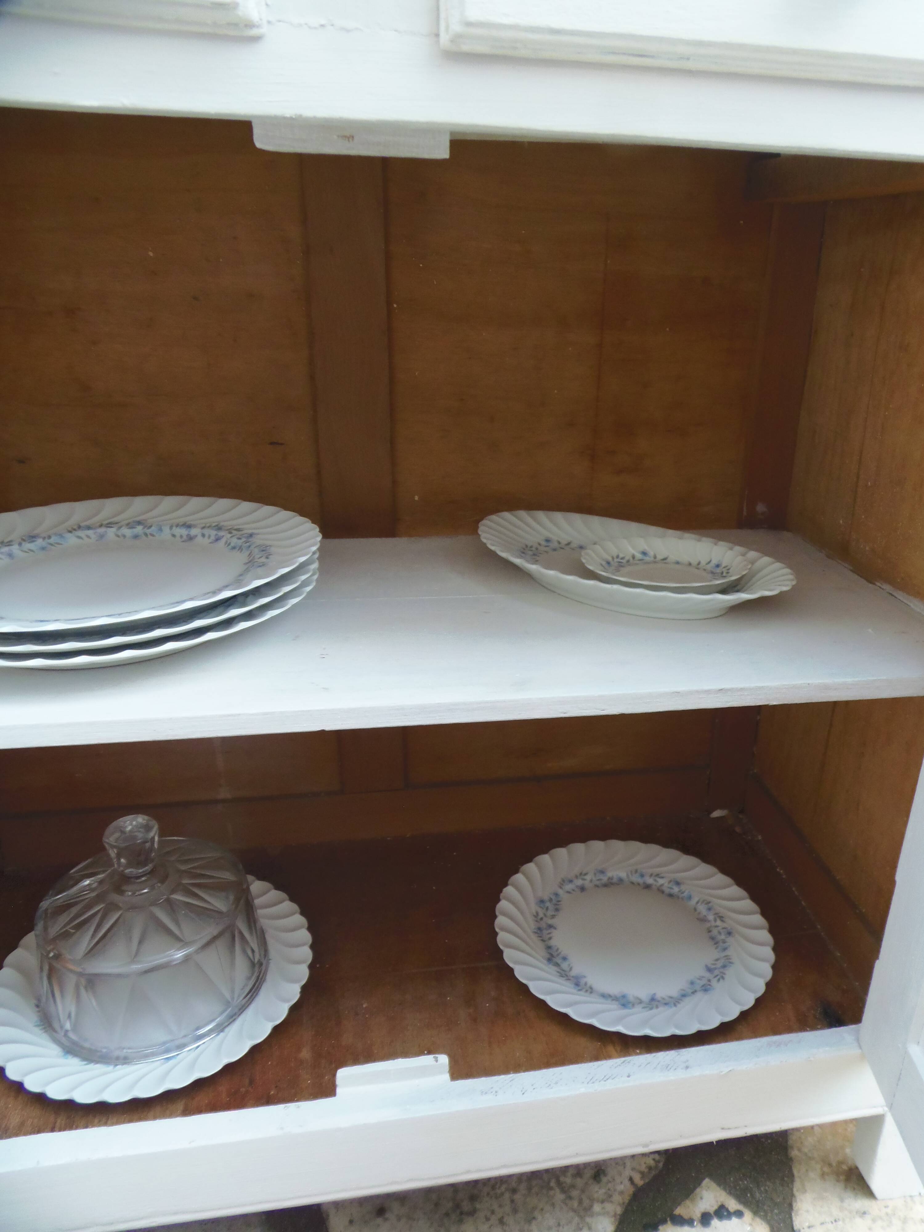 Vintage Parisian buffet re-enchanted in pearl grey, wooden top.