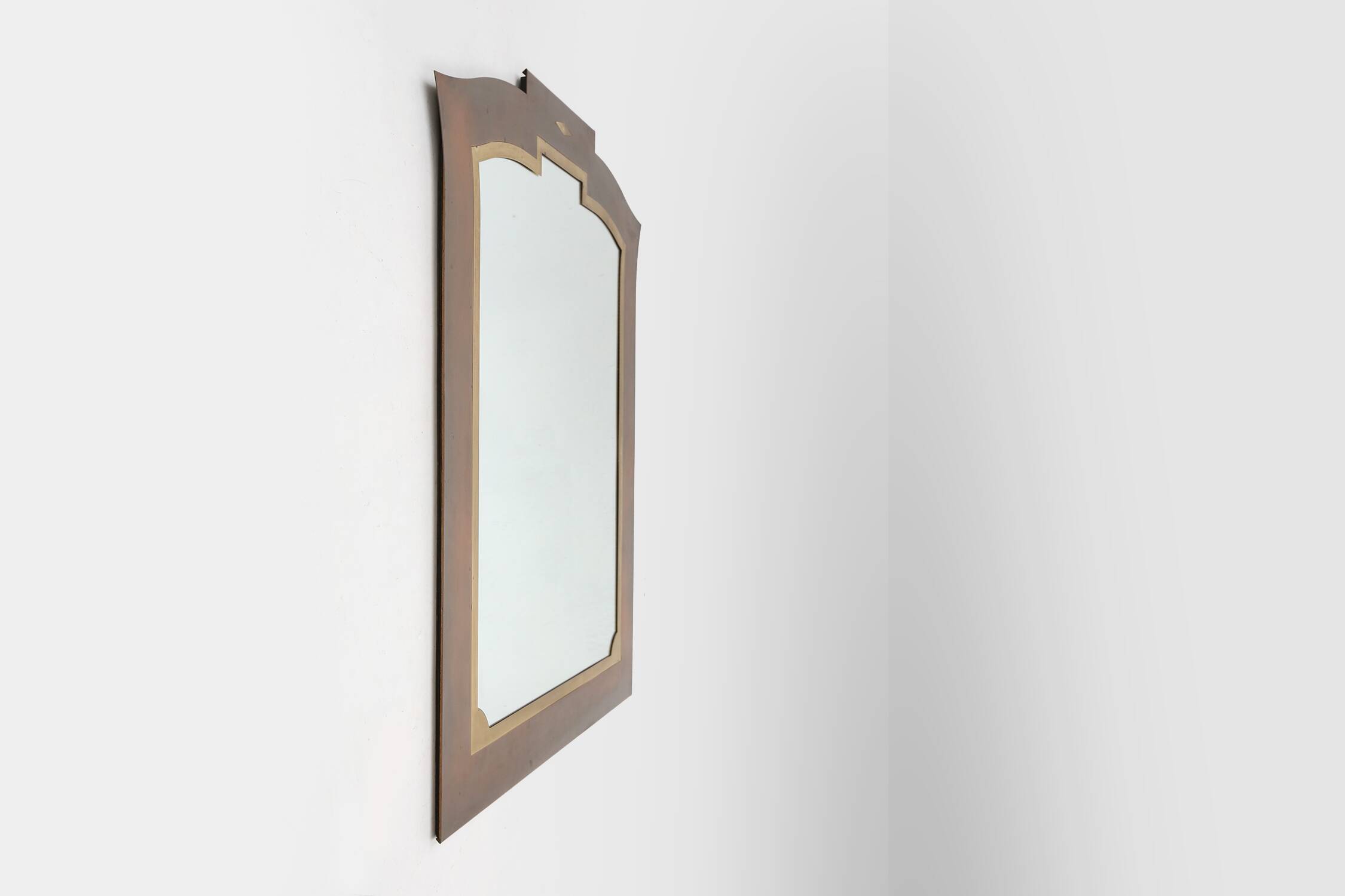 Sophisticated Belgo Chrome graphical mirror, Belgium ca. 1980