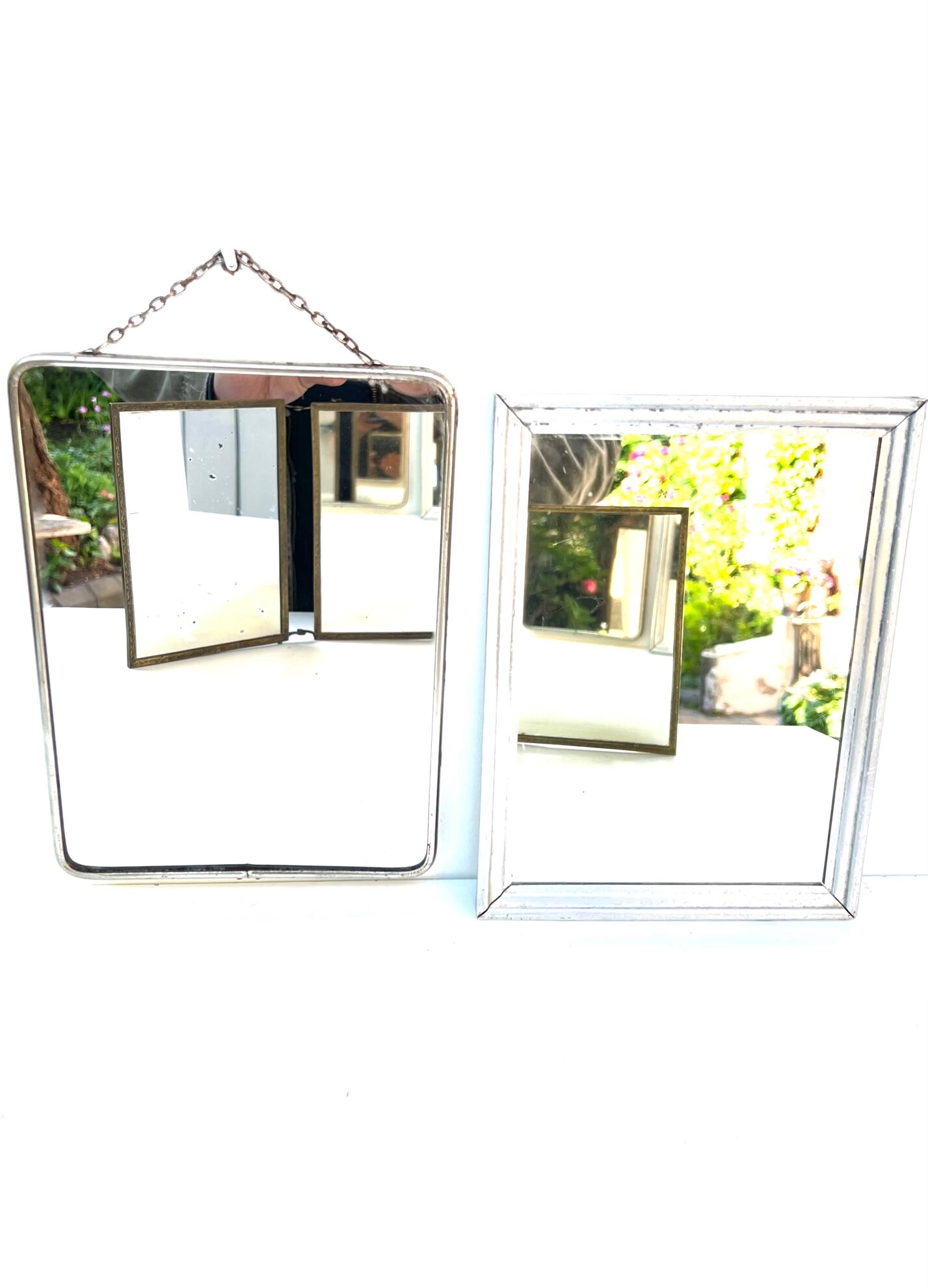 mirrors lot of 2 mirrors 24 x 18 cm 1940 1950