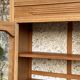 Parisian art deco glass cabinet in raw wood