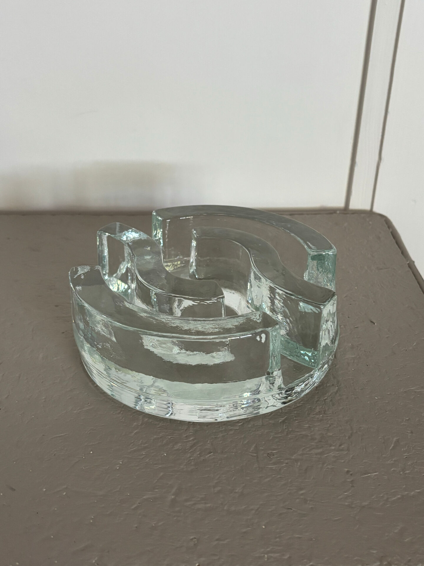 Glass tea light holder
