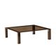 Vintage coffee table from the 1970s-80s in enamelled metal and smoked glass.