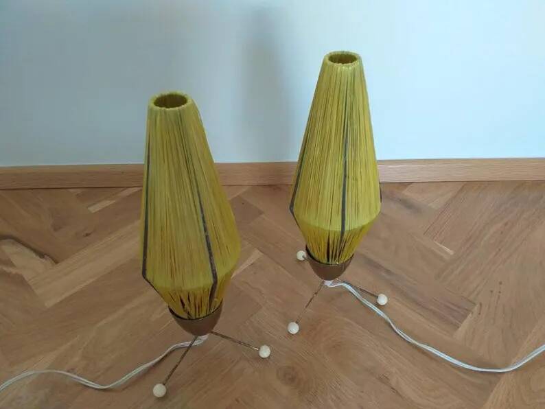 Pair of Rare Midcentury Table Lamps Rocket, 1960s