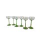 6 Alsace green footed crystal wine glasses engraved