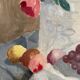 Original Swedish Oil on Canvas – "Flowers and Fruit by Ellis Wallin"