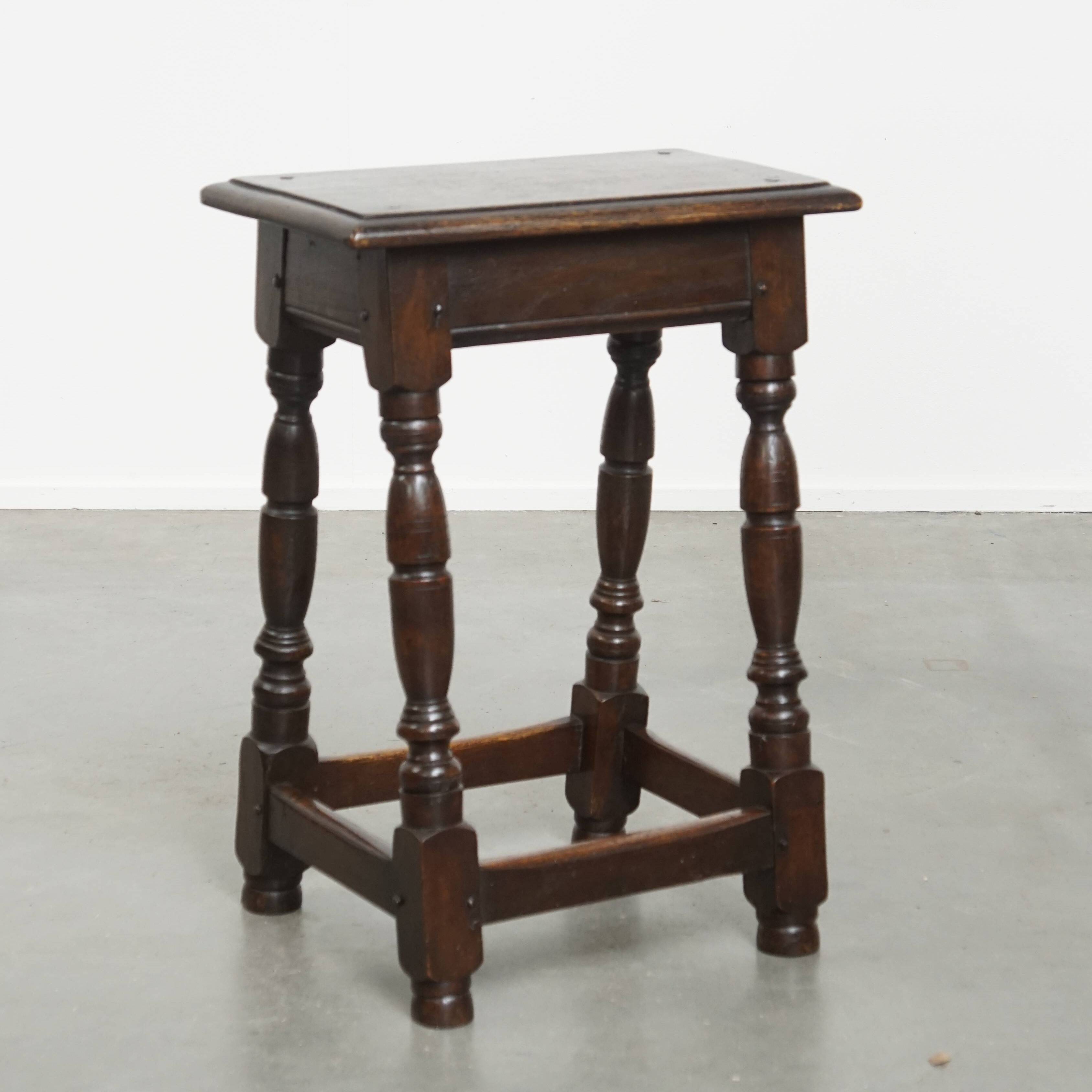 Antique English Stool / Joint Stool / Side Table from the 18th Century