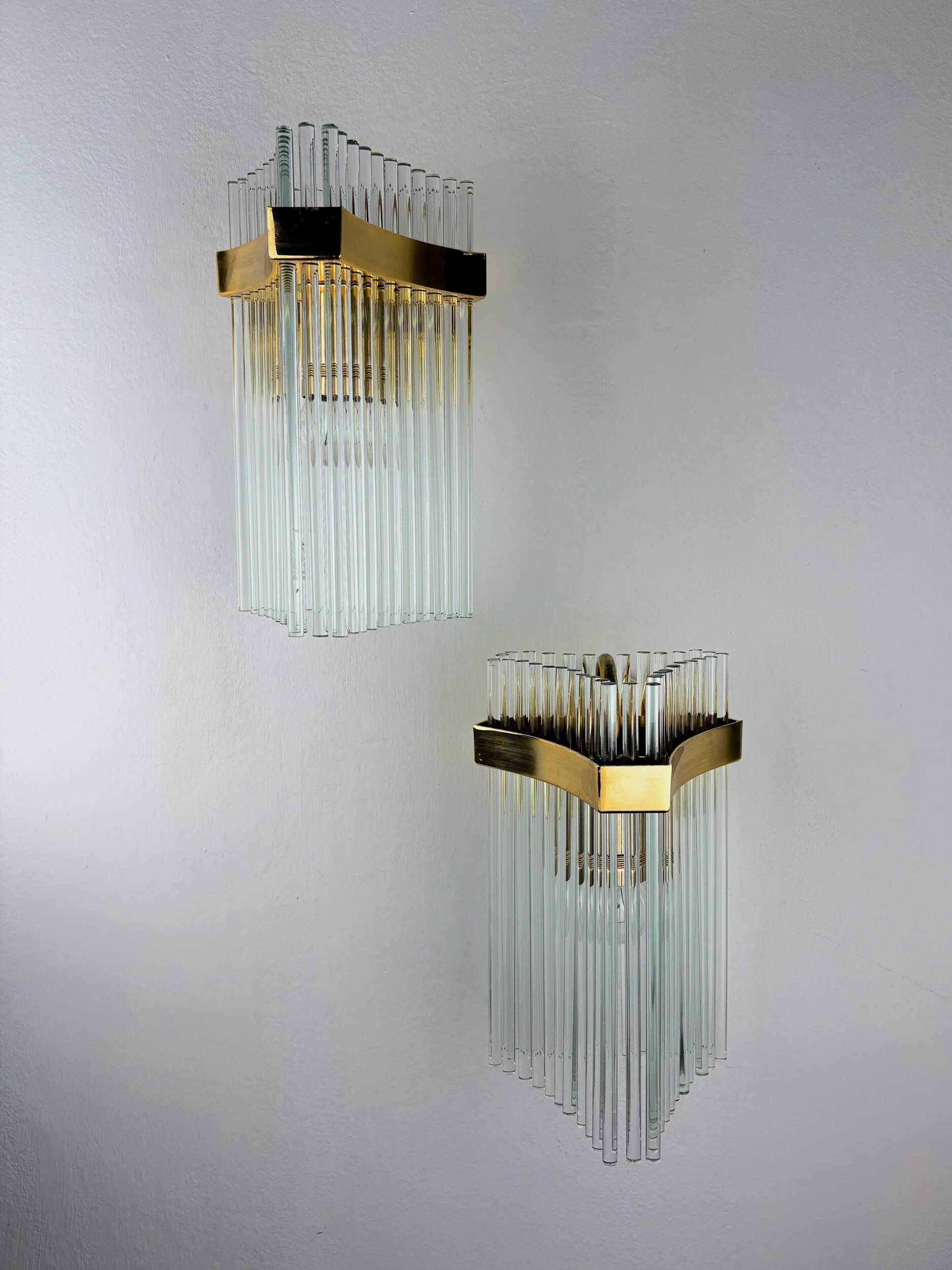 Pair of Gaetano Sciolari wall lights for Lightolier, Italy, circa 1970s