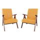 Pair de fauteuils vintage tissu orange l'année 1980