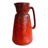 Red vintage vase Wächtersbach ceramics, jug vase, flower vase, ceramic vase