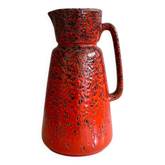 Red vintage vase Wächtersbach ceramics, jug vase, flower vase, ceramic vase