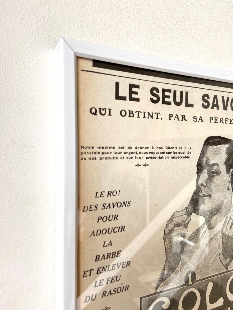 Framed Colgate advertising poster