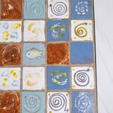 Wrought iron and ceramic coffee table, French work, 2013