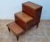 Vintage English style library staircase, chest, wood and leather, 67 cm