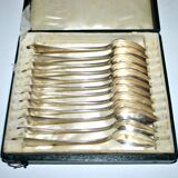 Set of 12 spoons in 800 Solid Silver Goldsmith Buttner Alsace 19th century 120gr