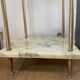 Marble and brass sofa pedestal table