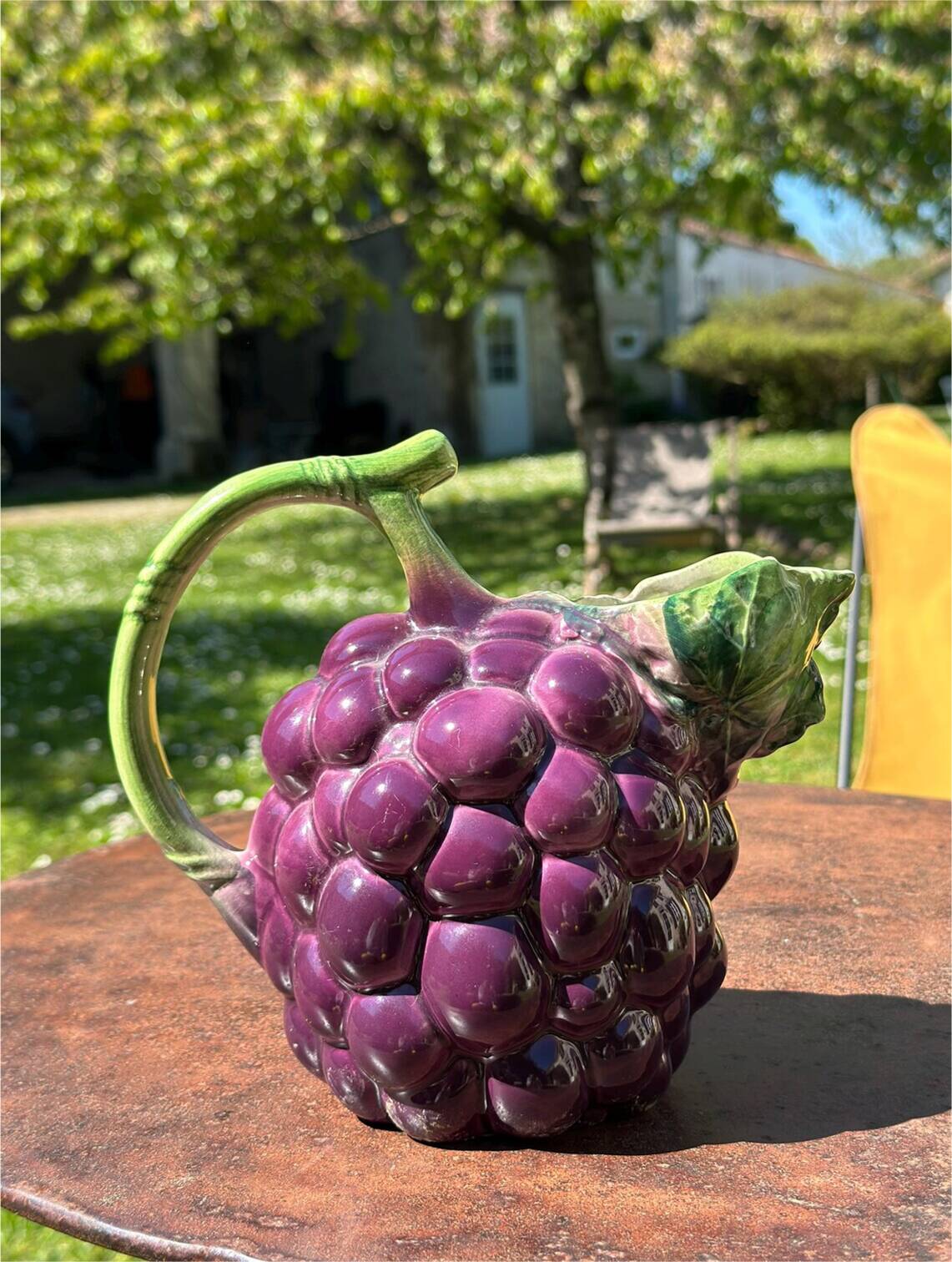 Pichet carafe Barbotine zoomorphic Vintage Grape - Water/Wine Carafe Ceramic