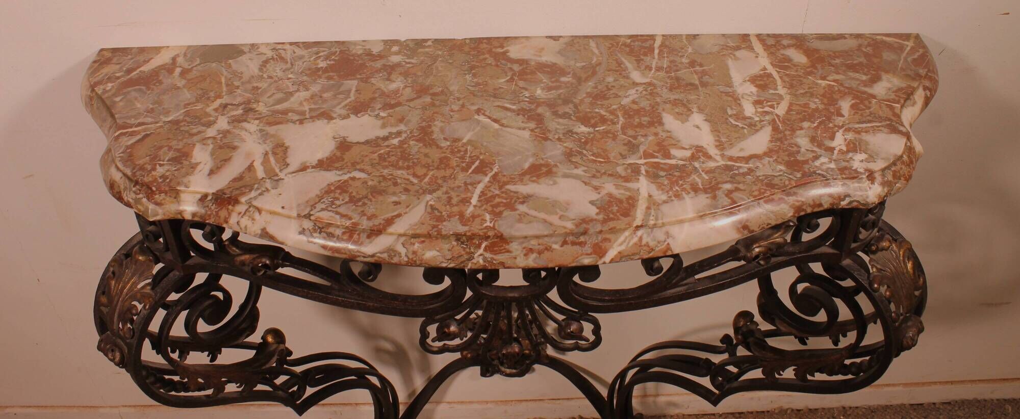console in wrought iron in Louis XV style - 19th century