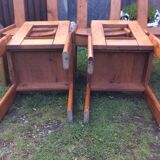 Set of 6 vintage chairs in solid pine.