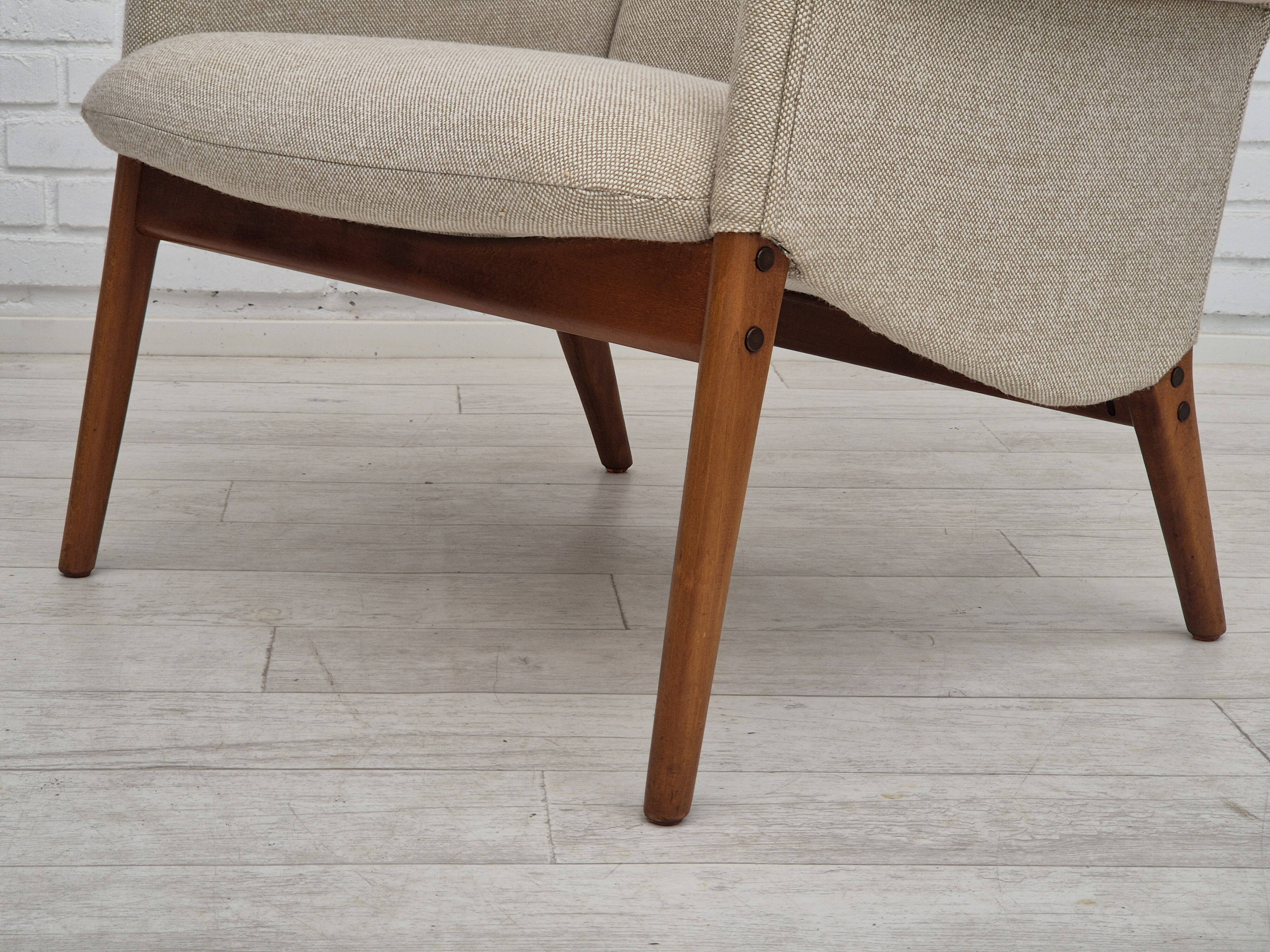 1960s, Danish design by Alf Svensson for Fritz Hansen, reupholstered easy chair model 4331.