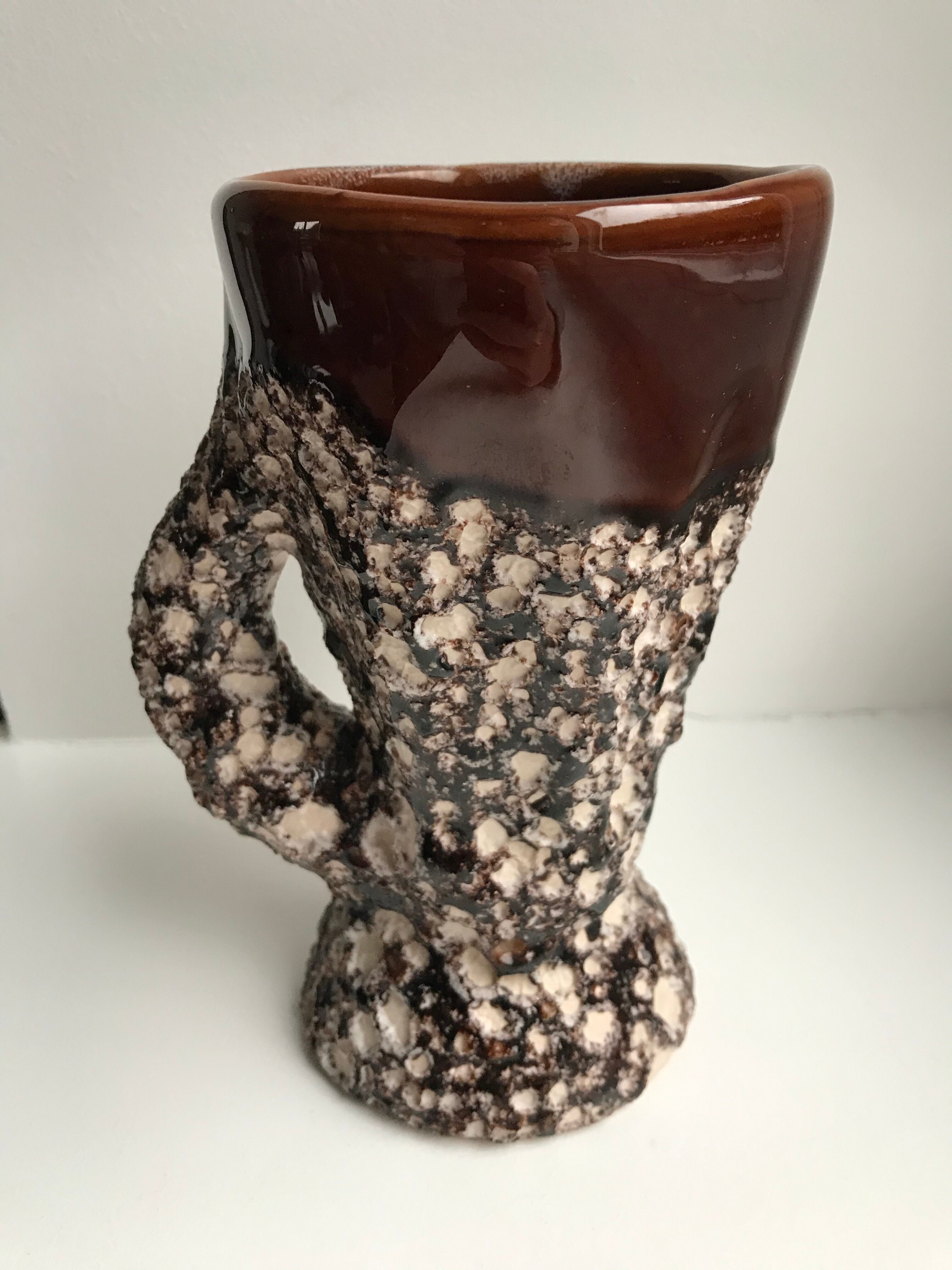 Ceramic vase Fat Lava 70s