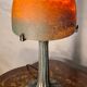 Mushroom lamp glass paste metal base patinated bronze 39x18 elec refurbished