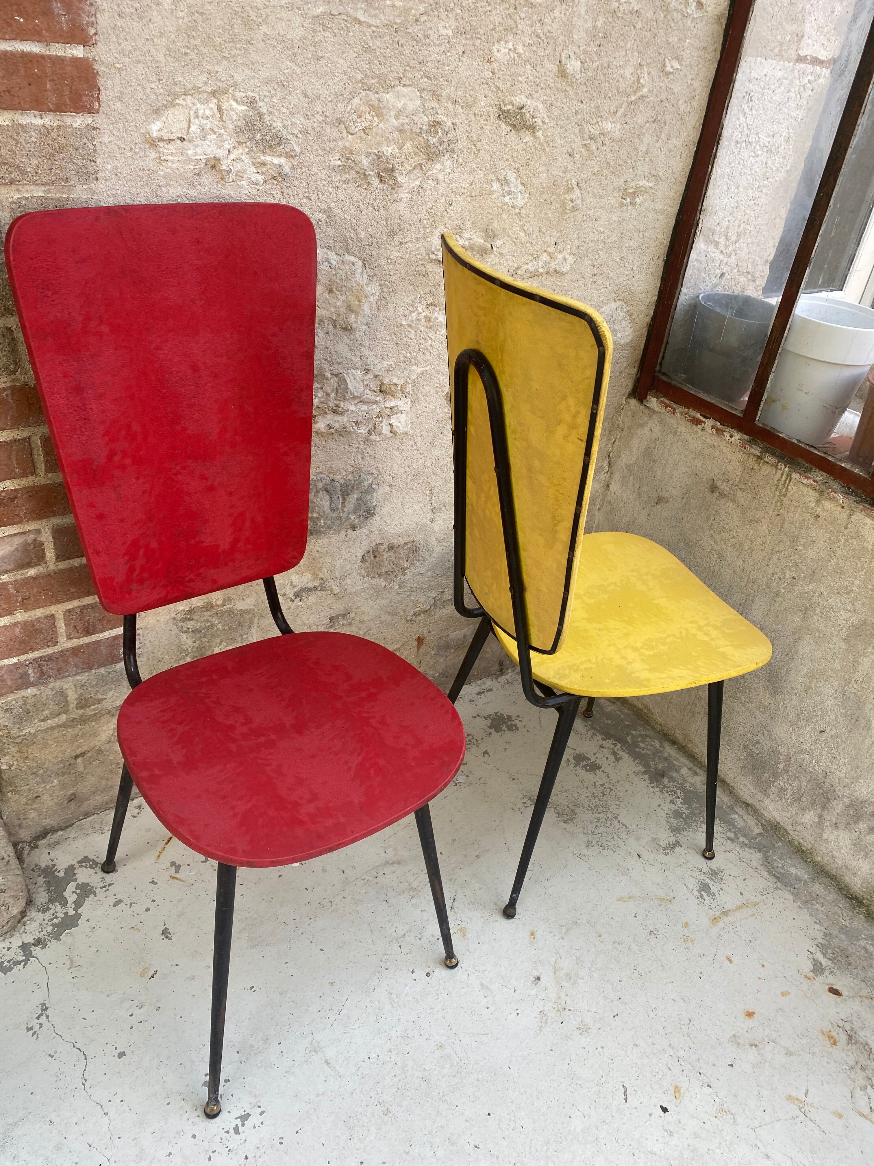 Pair of chairs skaï 1950/60