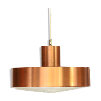 Copper colored aluminium pendant light from ASEA. Sweden 1960s
