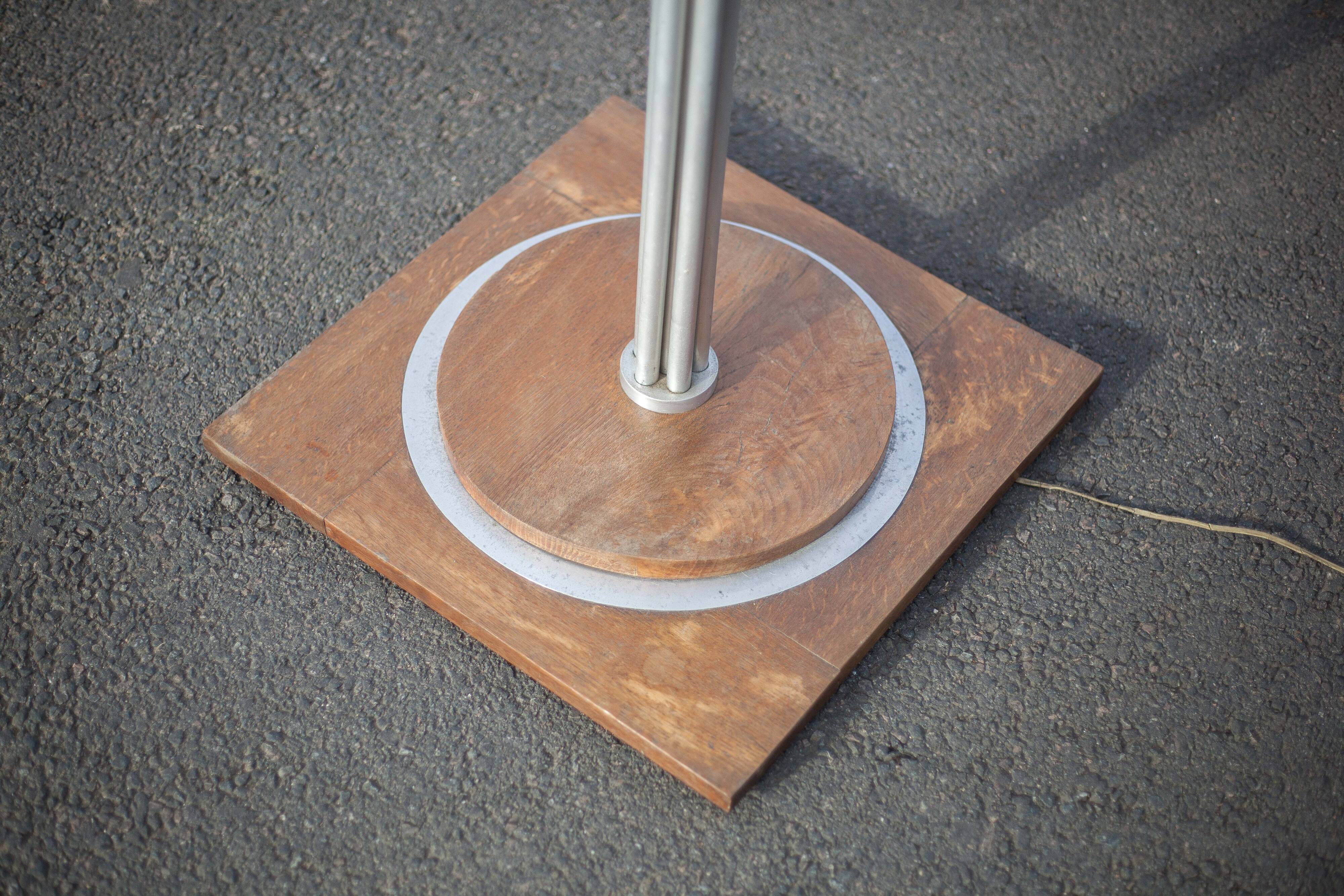 Art deco floor lamp, art deco floor lamp, wood and aluminum lamp, interior decoration