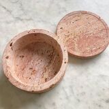 Set of ashtrays and boxes in travertine attributed to Enzo Mari 1970